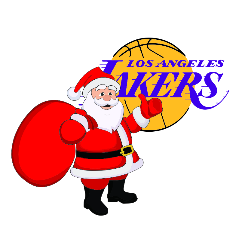 Los Angeles Lakers Santa Claus Logo iron on paper